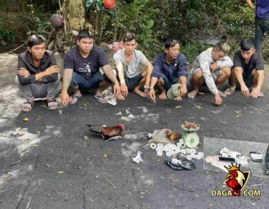 Những tang vật liên quan đến vụ việc đá gà trực tiếp